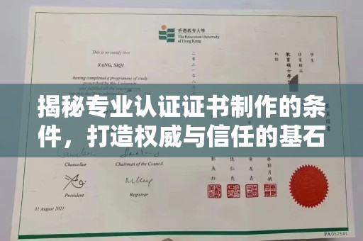 大埤揭秘专业认证证书制作的条件，打造权威与信任的基石